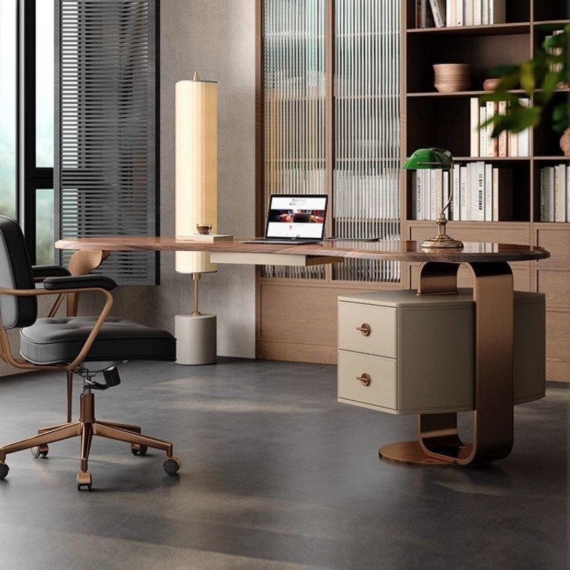 Furniture Hardware High End - مكتب خشب الجوز الصلب الفاخر الحديث