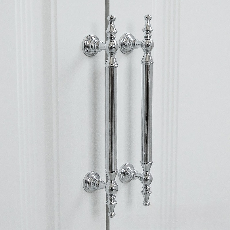 Furniture Hardware High End - مقبض خزانة فرنسي فضي لامع مقبض