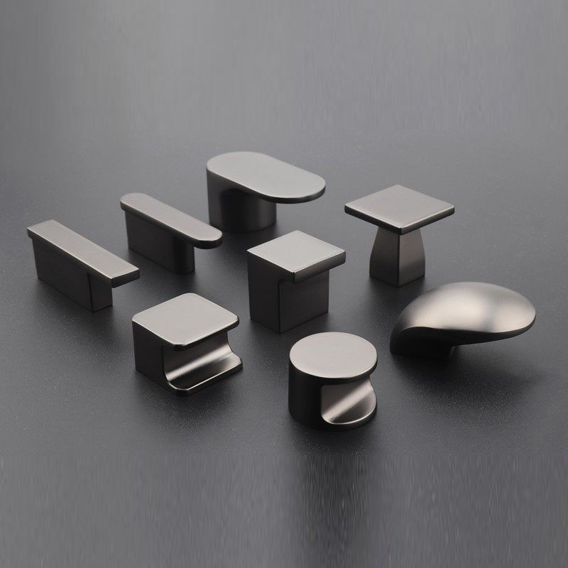 Furniture Hardware High End - مقبض باب خزانة أسود من النيكل