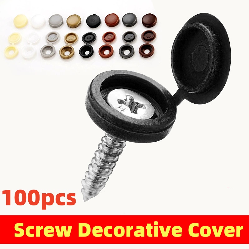 Furniture Hardware Nut - 100 قطعة المسمار البلاستيي غطاء الزخرفية