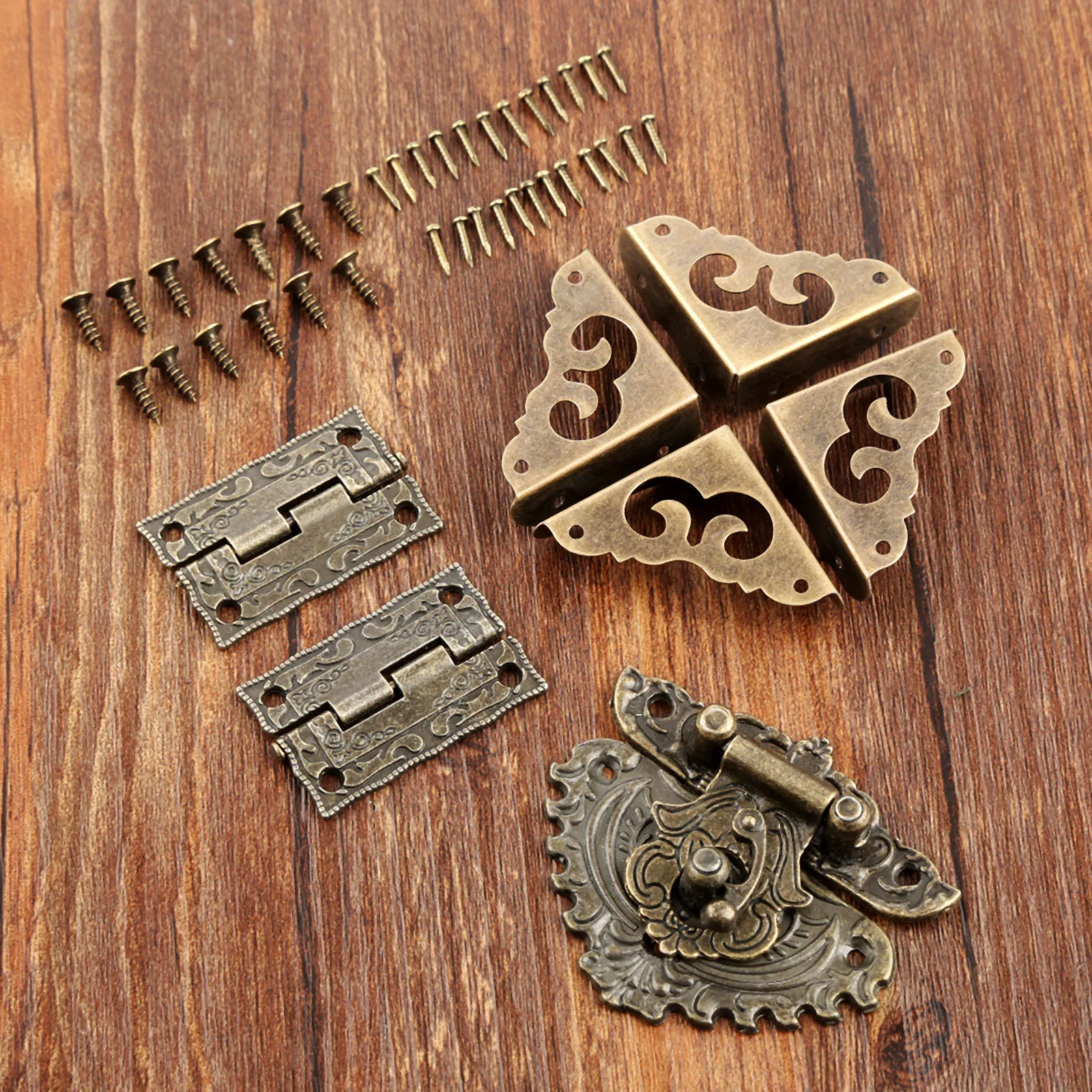 Furniture Hardware Decorative - 7 قطعة/المجموعة العتيقة برونزية قفل مزلاج