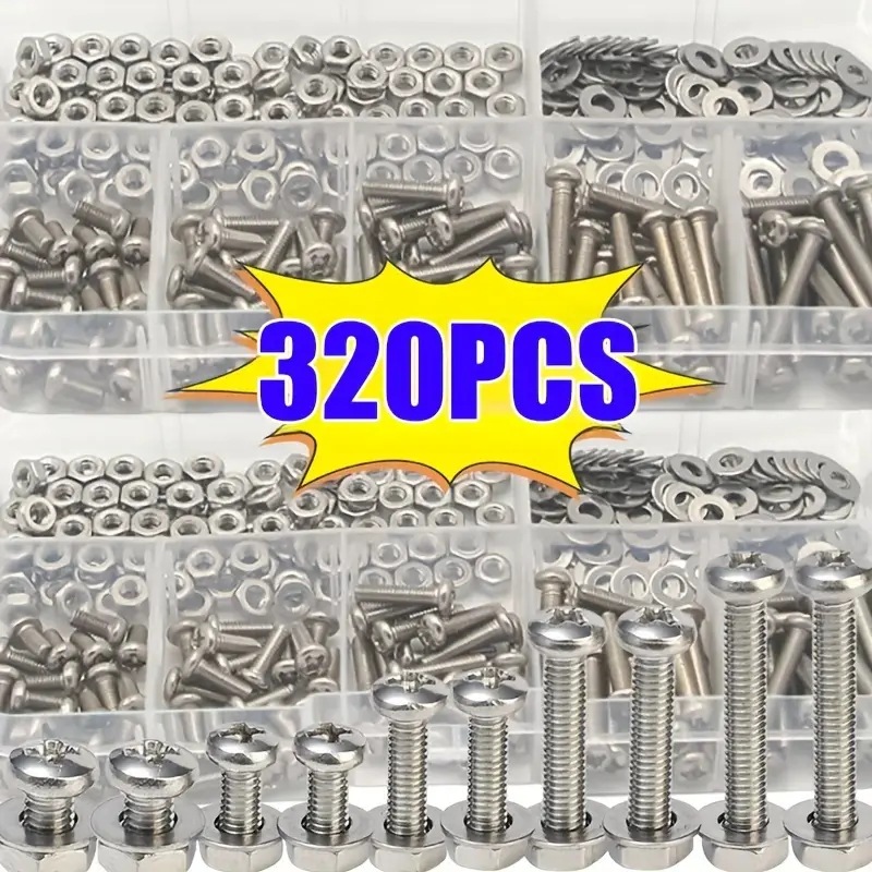 320 قطعة مجموعة صواميل ومسامير - مراجعة Furniture Hardware Nut وسعره