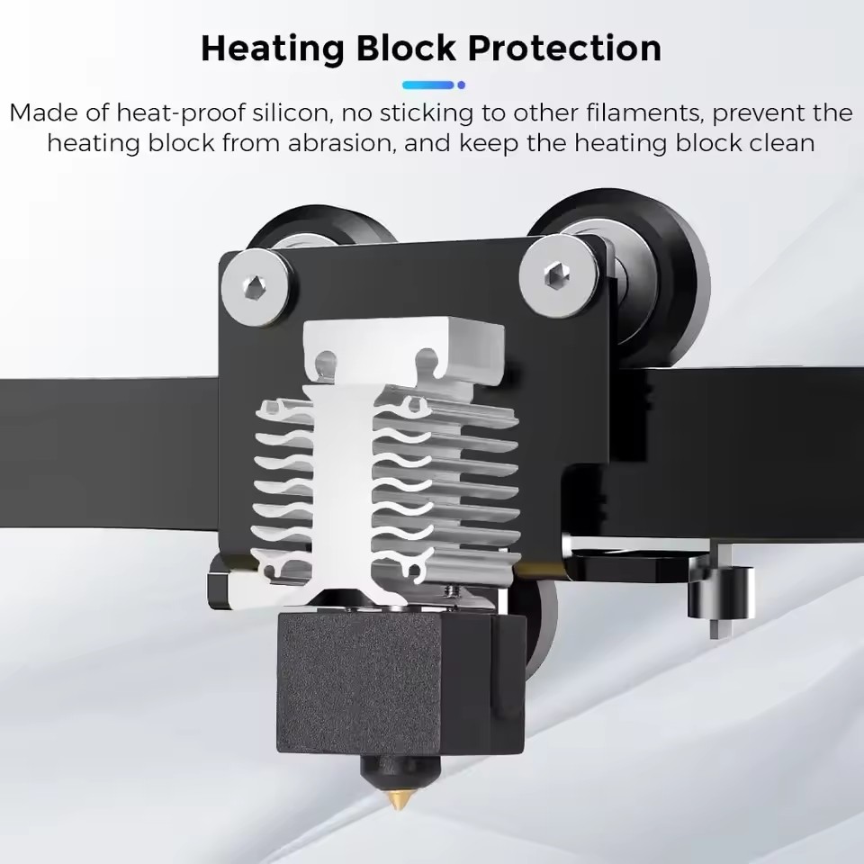 غطاء سيليكون مقاوم للحرارة من  - مراجعة Creality Printer Ender 3 وسعره